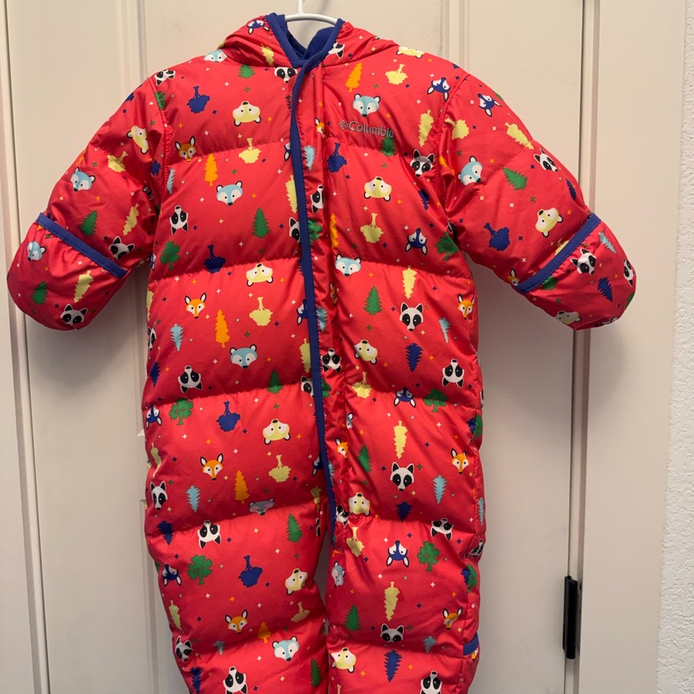 Columbia Infant Bunting / Snowsuit 18 Months Pink Woodland Animals